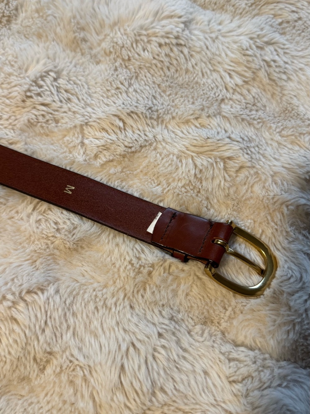 J. Crew Classic Brown Leather Belt with Gold Buckle - women’s medium - Picture 2 of 3